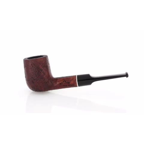 Pipa Billiard dritta in radica sabbiata scura bocchino a sella - Pipe