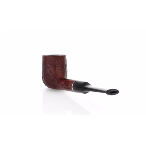 Pipa Billiard dritta in radica sabbiata scura bocchino a sella - Pipe
