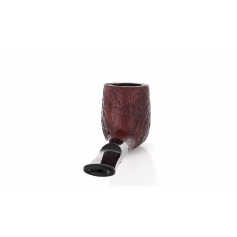Pipa Billiard dritta in radica sabbiata scura bocchino a sella - Pipe
