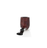 Pipe de billard droite en bruyère sablée foncée avec embout en selle - Pipe Pour le Tabac - Racine naturelle