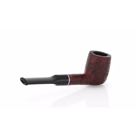 Pipa Billiard dritta in radica sabbiata scura bocchino a sella - Pipe
