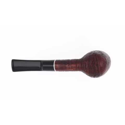 Pipa Billiard dritta in radica sabbiata scura bocchino a sella - Pipe