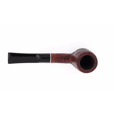Pipa Billiard dritta in radica sabbiata scura bocchino a sella - Pipe