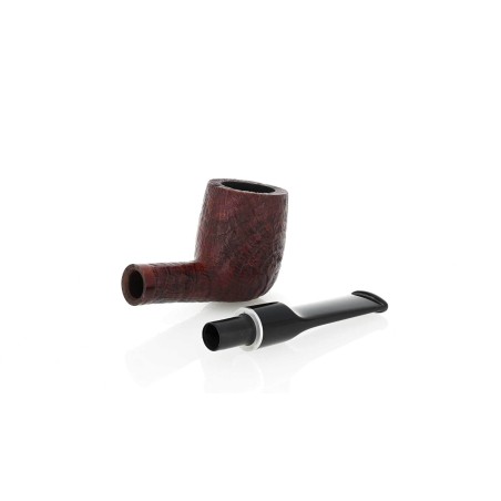Pipe de billard droite en bruyère sablée foncée avec embout en selle - Pipe Pour le Tabac - Racine naturelle