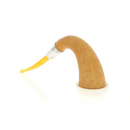 Calabash small pumpkin pipe, silver ring and light amber mouthpiece - Strambach