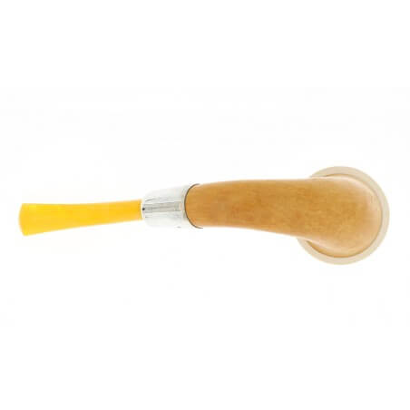 Calabash small pumpkin pipe, silver ring and light amber mouthpiece - Strambach