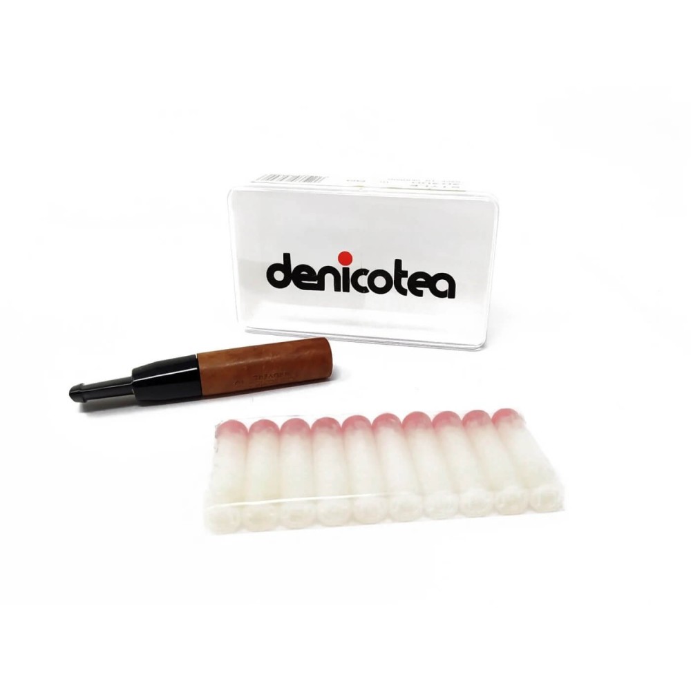 Denicotea briar mouthpiece with cigarillo filter diameter 10 mm - Accessories for Tuscan Cigars - Natural root