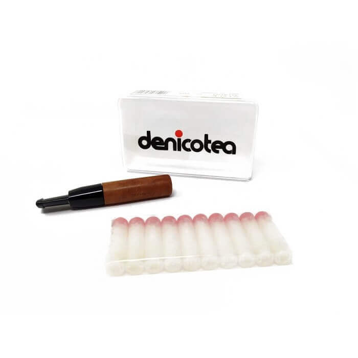 Denicotea - Denicotea bocchino in radica con filtro per sigaretto diametro 11 mm