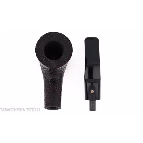 Pebble Grain tobacco pipe form bent dublin dark sandblasted-Ashton