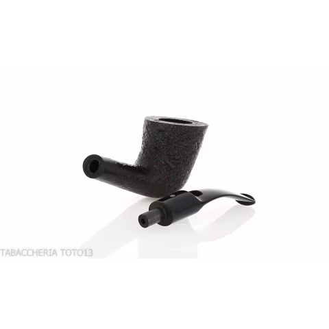 Pebble Grain tobacco pipe form bent dublin dark sandblasted-Ashton