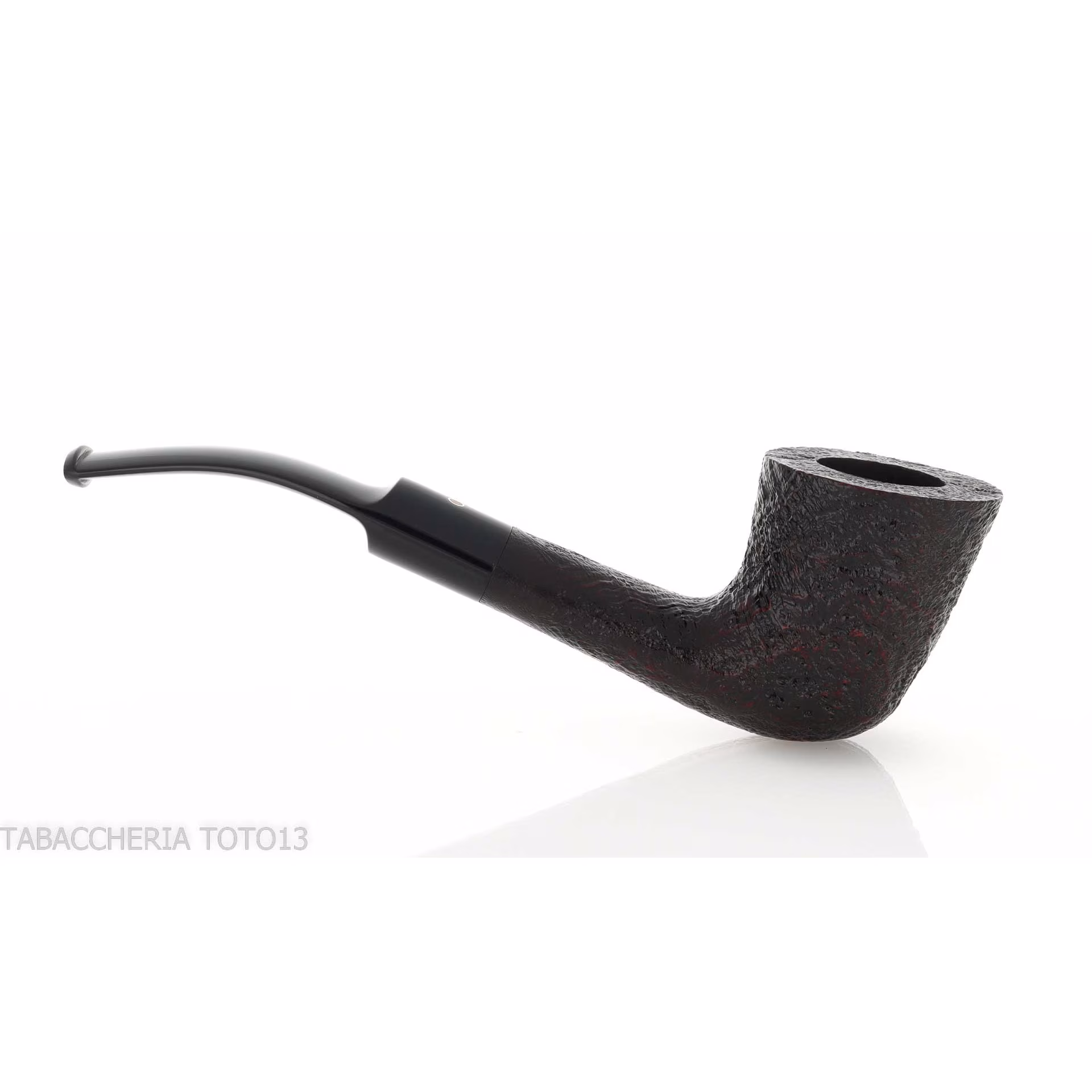 Pebble Grain tobacco pipe form bent dublin dark sandblasted-Ashton