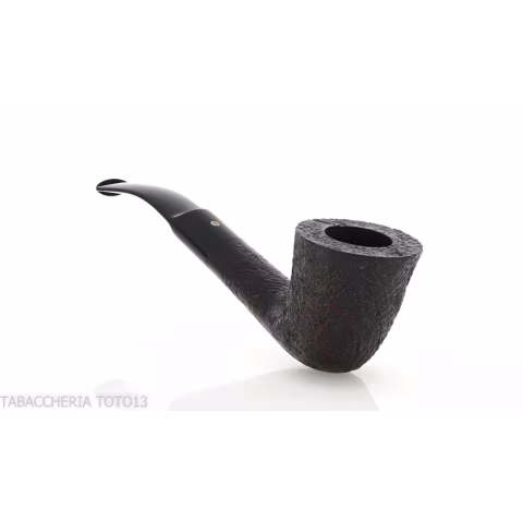 Pebble Grain tobacco pipe form bent dublin dark sandblasted-Ashton