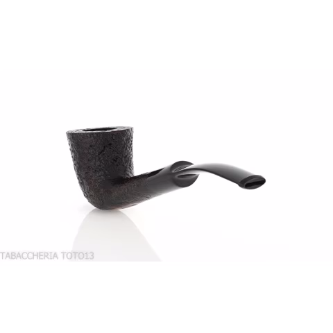 Pebble Grain tobacco pipe form bent dublin dark sandblasted-Ashton
