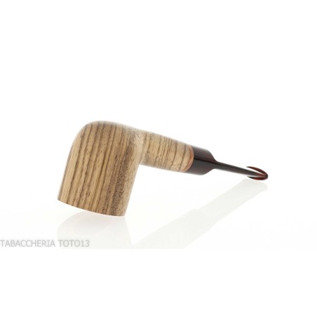 Pipe série New Look Strips, finition zebrano, forme billard, embout selle - Pipe Pour le Tabac - Bois