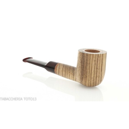 Pipe série New Look Strips, finition zebrano, forme billard, embout selle - Pipe Pour le Tabac - Bois