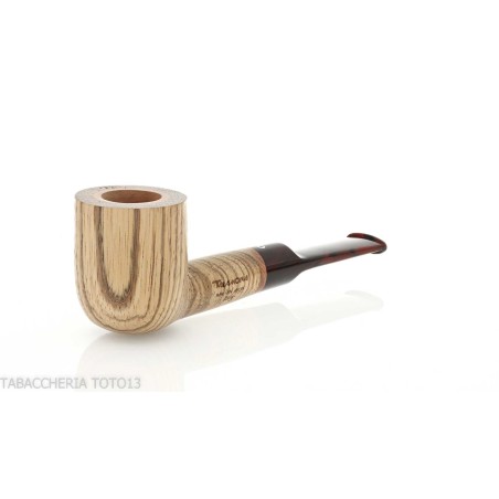 Pipa New Look serie Strips, acabado cebrano, forma de billar, boquilla tipo sillín. - Pipas de Tabaco