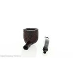 Pebble Grain dark sandblasted bent pot shape pipe - William “Ashton” Taylor