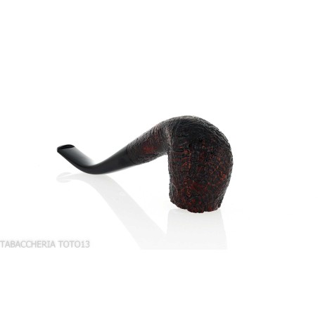 Pebble Grain pipa de billar doblado con chorro de arena oscuro-Ashton