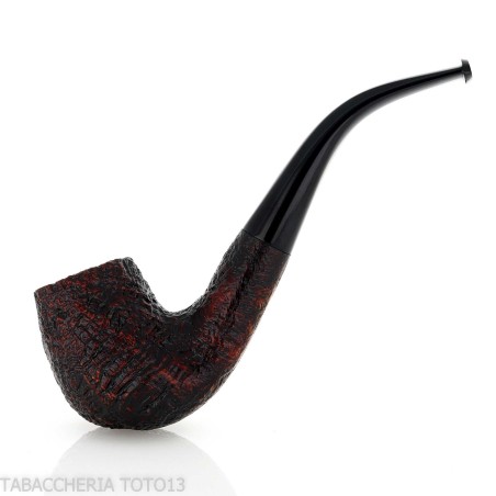 Pebble Grain pipa de billar doblado con chorro de arena oscuro-Ashton