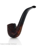Pebble Grain pipa de billar doblado con chorro de arena oscuro-Ashton