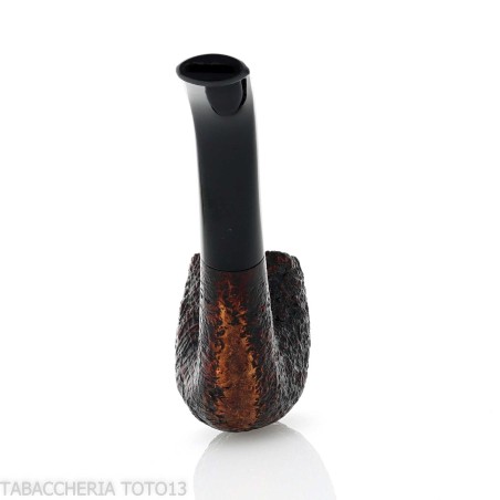 Pebble Grain pipa de billar doblado con chorro de arena oscuro-Ashton