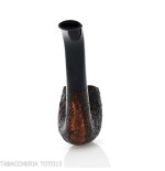 Pebble Grain pipa de billar doblado con chorro de arena oscuro-Ashton