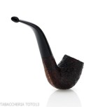 Pebble Grain pipa de billar doblado con chorro de arena oscuro-Ashton