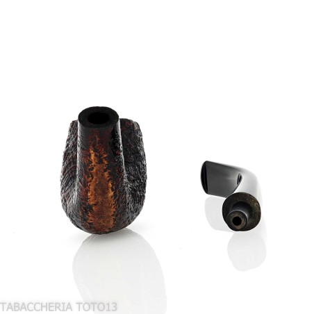 Pebble Grain pipa de billar doblado con chorro de arena oscuro-Ashton