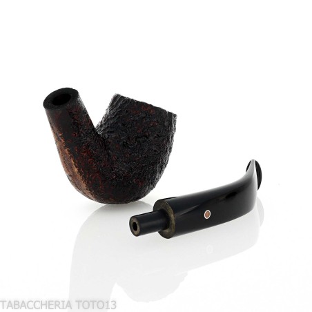 Pebble Grain pipa de billar doblado con chorro de arena oscuro-Ashton