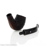 Pebble Grain pipa de billar doblado con chorro de arena oscuro-Ashton