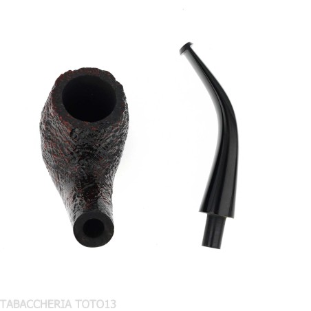 Pebble Grain pipa de billar doblado con chorro de arena oscuro-Ashton