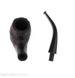 Pebble Grain pipa de billar doblado con chorro de arena oscuro-Ashton
