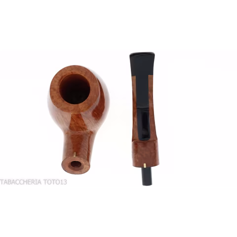 Amorelli pipe Busby series curved Apple shape in smooth natural briar - Tobacco Pipes - Natural root