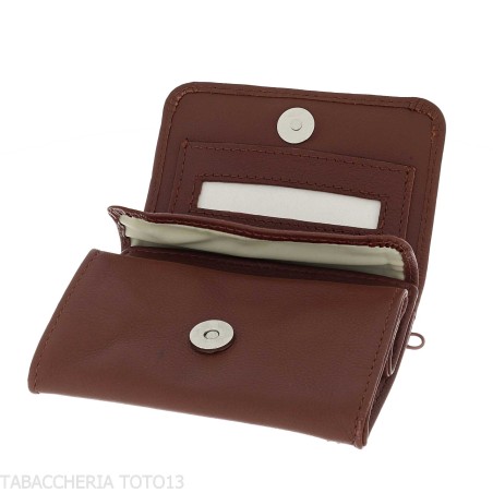 Bolsa pequeña de tabaco para papeles y filtros en piel de napa - Accesorios Para Cigarrillos y Laminado