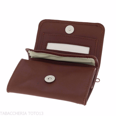 Kleine Tabaktasche für Blättchen und Filter aus Nappaleder - Zubehör Für Zigaretten Und Rolling