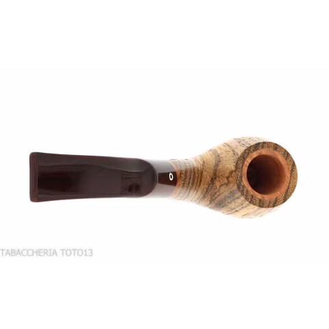 Pipa serie new look strips finitura zebrano forma Apple curva bocchino a sella - Pipe
