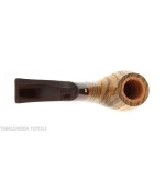 New look strips series pipe, zebrano finish, Apple shape, curved saddle stem - Tobacco Pipes - Wood