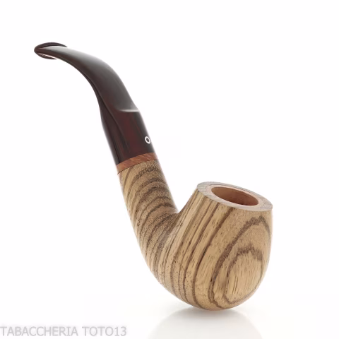 Pipa serie new look strips finitura zebrano forma Apple curva bocchino a sella - Pipe