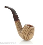 New look strips series pipe, zebrano finish, Apple shape, curved saddle stem - Tobacco Pipes - Wood