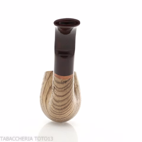 Pipa serie new look strips finitura zebrano forma Apple curva bocchino a sella - Pipe