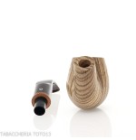 New look strips series pipe, zebrano finish, Apple shape, curved saddle stem - Tobacco Pipes - Wood