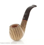 New look strips series pipe, zebrano finish, Apple shape, curved saddle stem - Tobacco Pipes - Wood
