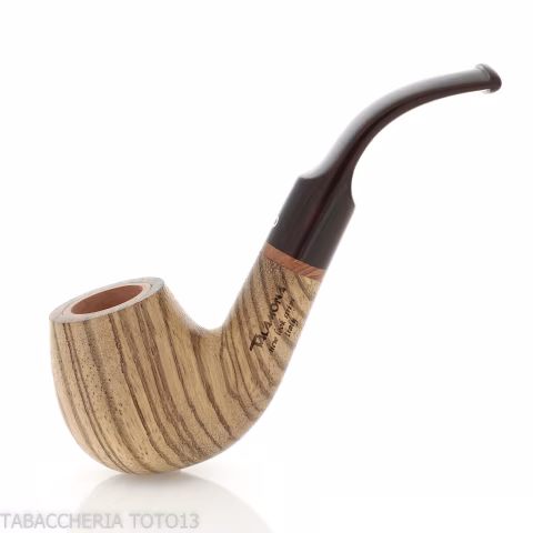 Pipa serie new look strips finitura zebrano forma Apple curva bocchino a sella - Pipe