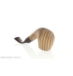 New look strips series pipe, zebrano finish, Apple shape, curved saddle stem - Tobacco Pipes - Wood