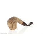 New look strips series pipe, zebrano finish, Apple shape, curved saddle stem - Tobacco Pipes - Wood