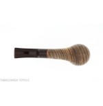 New look strips series pipe, zebrano finish, Apple shape, curved saddle stem - Tobacco Pipes - Wood