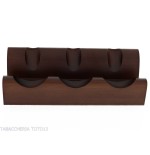 Three-place pipe rack in dark walnut wood - Accessories for tobacco pipes