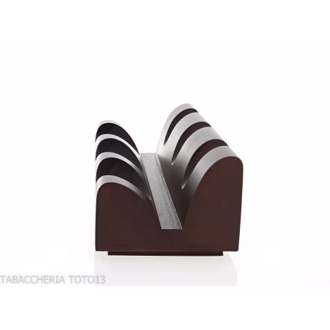 Three-place pipe rack in dark walnut wood - Accessories for tobacco pipes