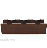 Three-place pipe rack in dark walnut wood - Accessories for tobacco pipes