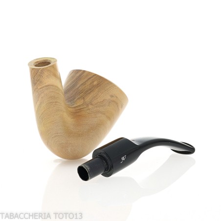 Aldo Velani tuyau en bois d'olivier, la courbe en forme de vase - Pipe Pour le Tabac - Bois d'olivier
